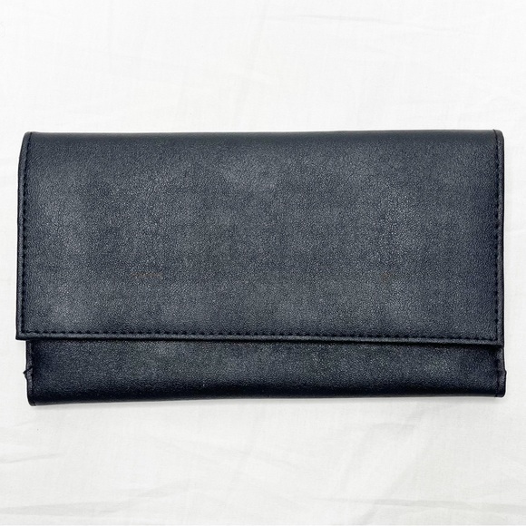 NEW Three Stars Black Nylon Flap Wallet Billfold Snap Closure Credit Card - Picture 1 of 11